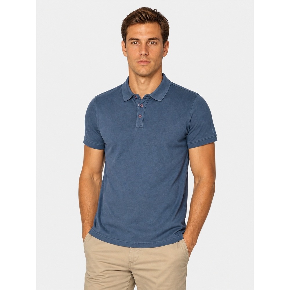 Armani Exchange Mens Cotton Blend Blue Short Sleeve Polo Shirt M French Terry